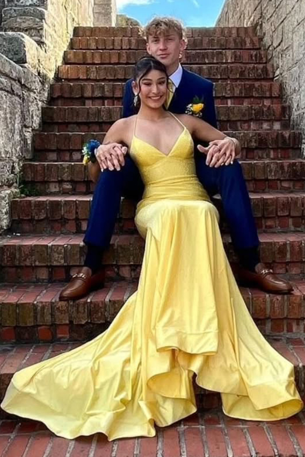 Mermaid Spaghetti Straps Red Long Prom Dress with Criss Cross Back