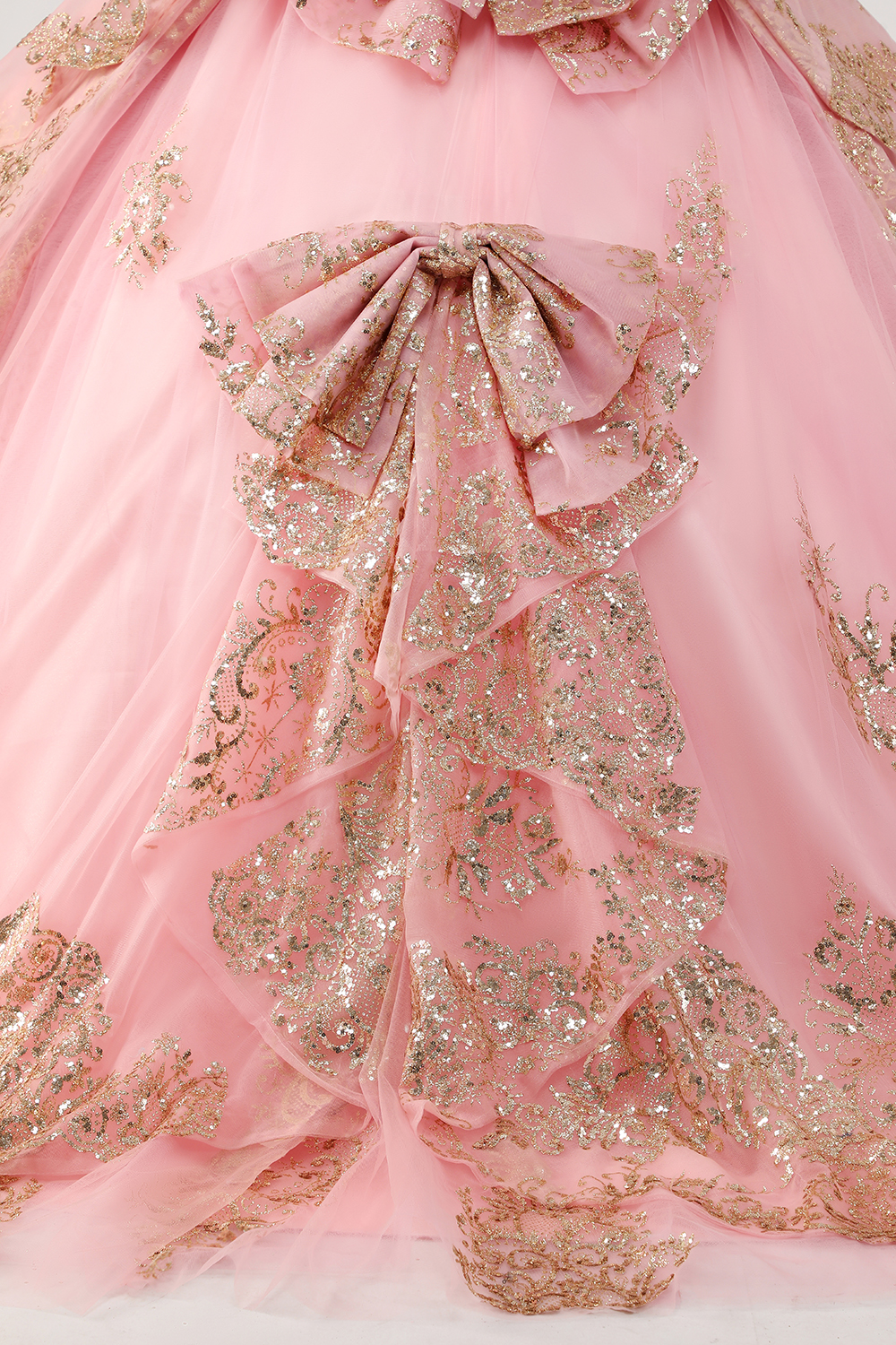 Sparkly Dusty Rose Sequins Off the Shoulder Ball Gown Quinceanera Dress with Beading
