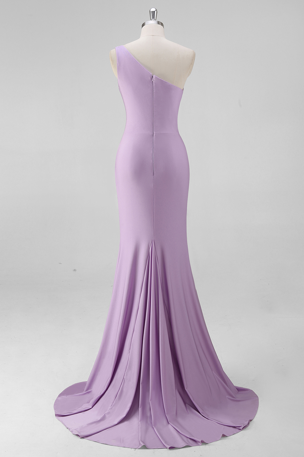 Elegant Black Mermaid One Shoulder Long Satin Formal Dress with Slit
