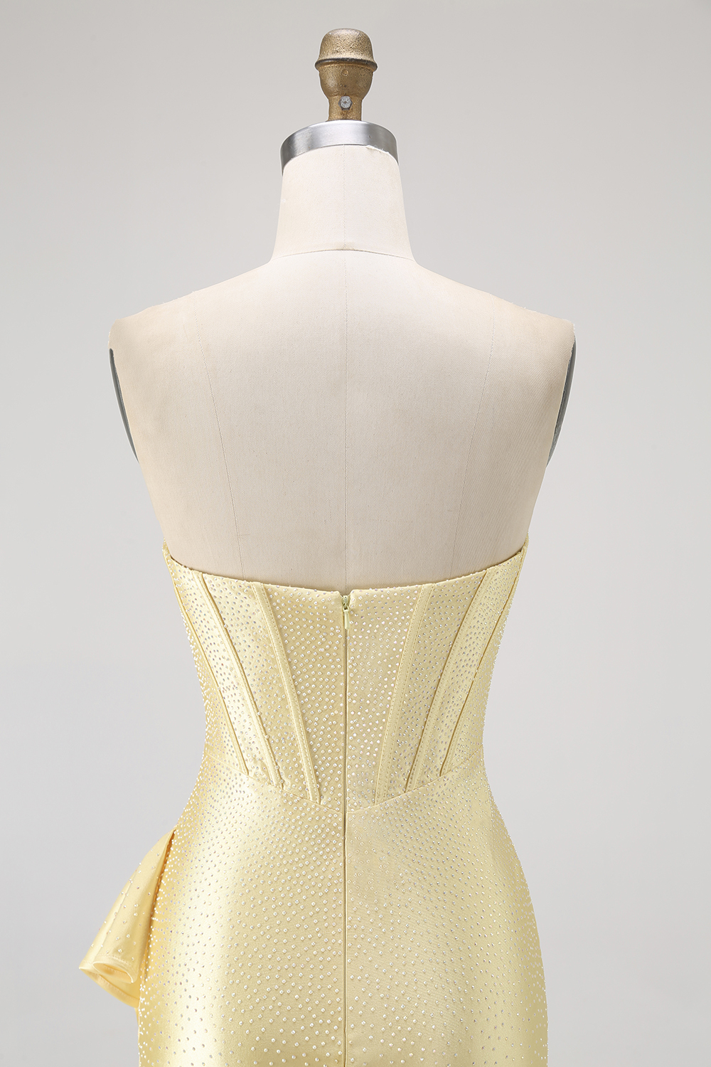 Sparkly Yellow Corset Sweetheart Short Bodycon Homecoming Dress with Beading
