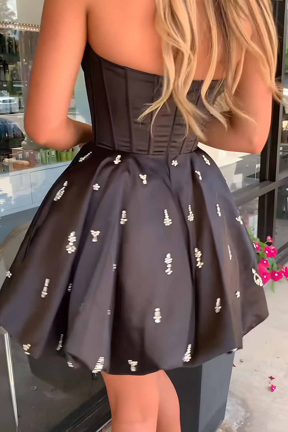 Cute Yellow A Line Satin Short Corset Homecoming Dress with Beading