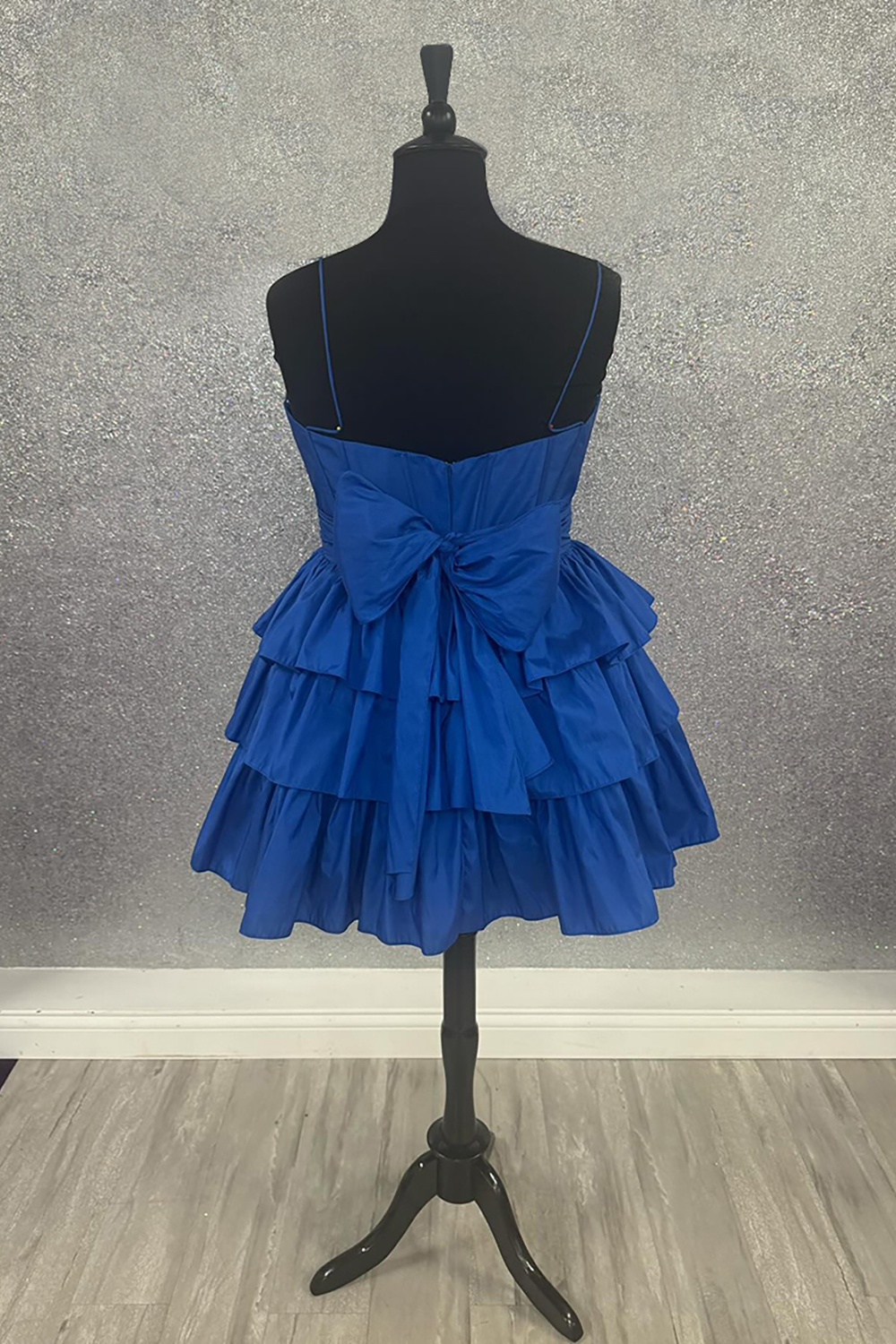 Oranga Ruffled A Line Short Corset Homecoming Dress with Bow