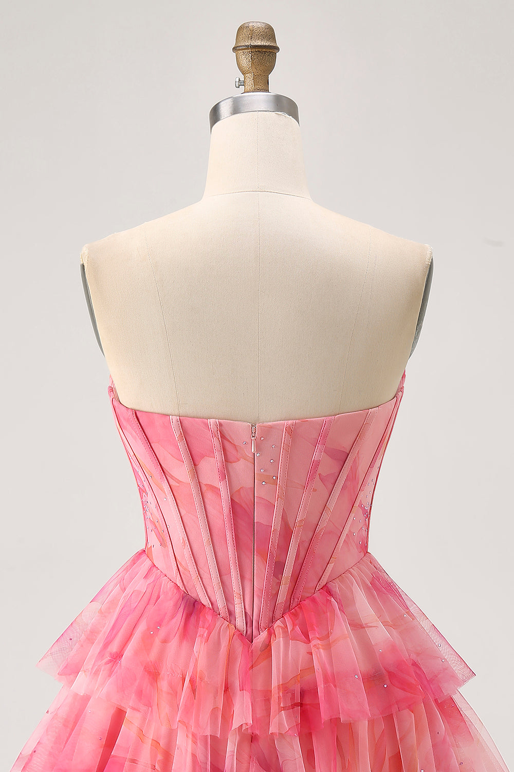 Sparkly Red Tiered Beaded Short Corset Homecoming Dress with Ruffles