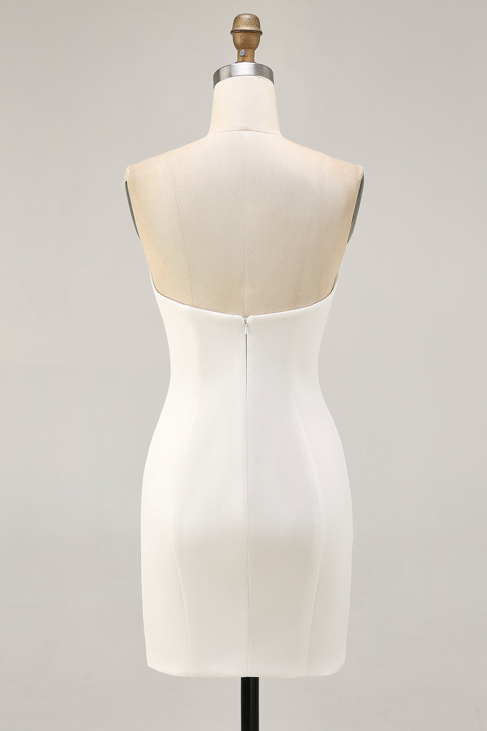 Floral White Strapless Sparkly Short Tight Homecoming Dress with Sequins