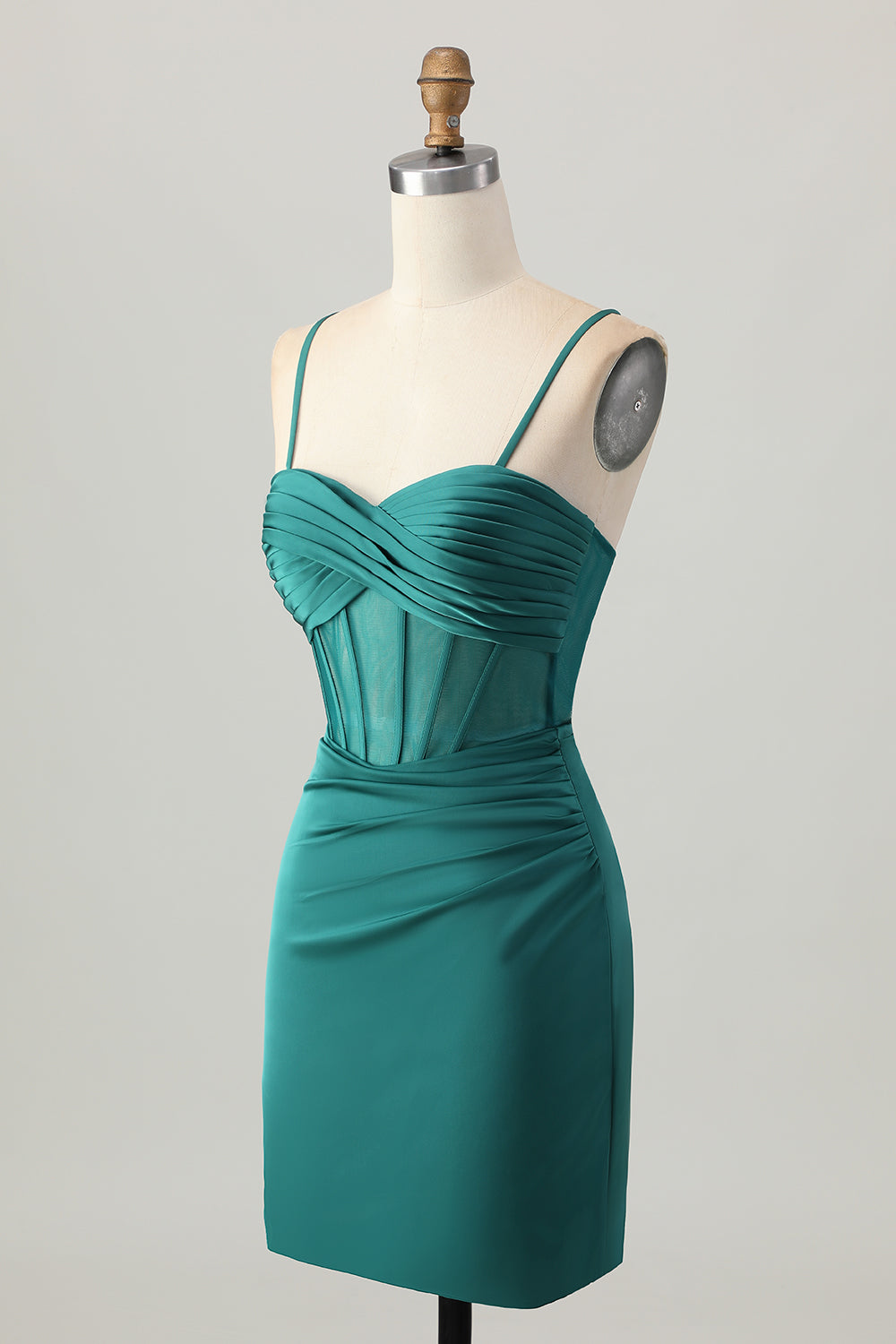 Dark Green Satin Tight Short Corset Homecoming Dress