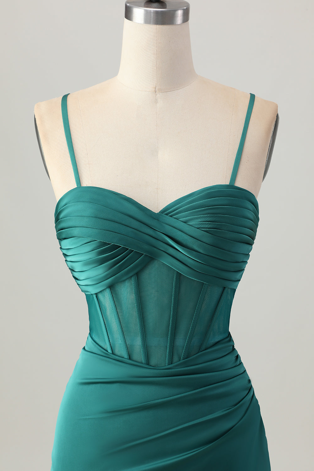 Dark Green Satin Tight Short Corset Homecoming Dress
