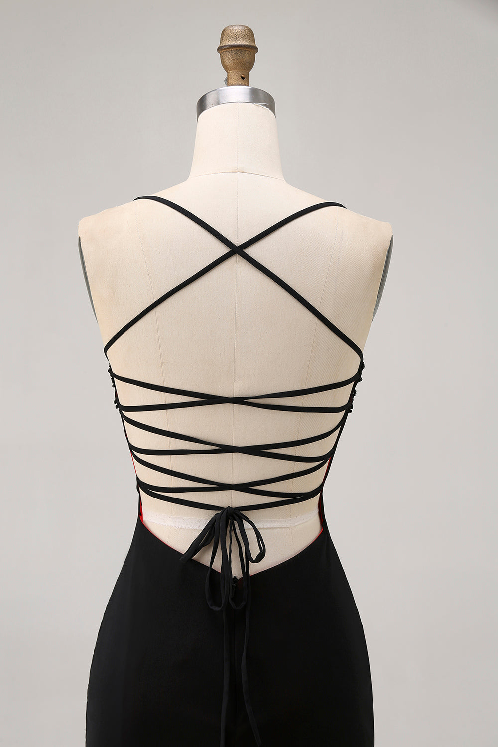 Black Spaghetti Straps Short Tight Homecoming Dress with Beading