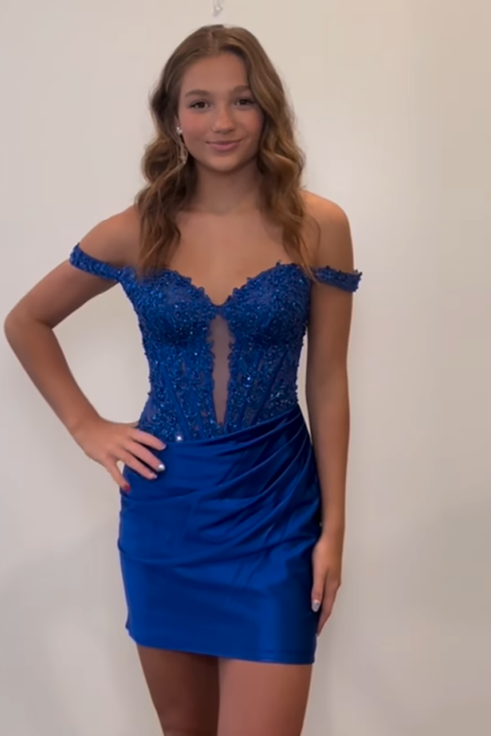 Sparkly Turquoise Satin Tight Short Corset Homecoming Dress with Lace