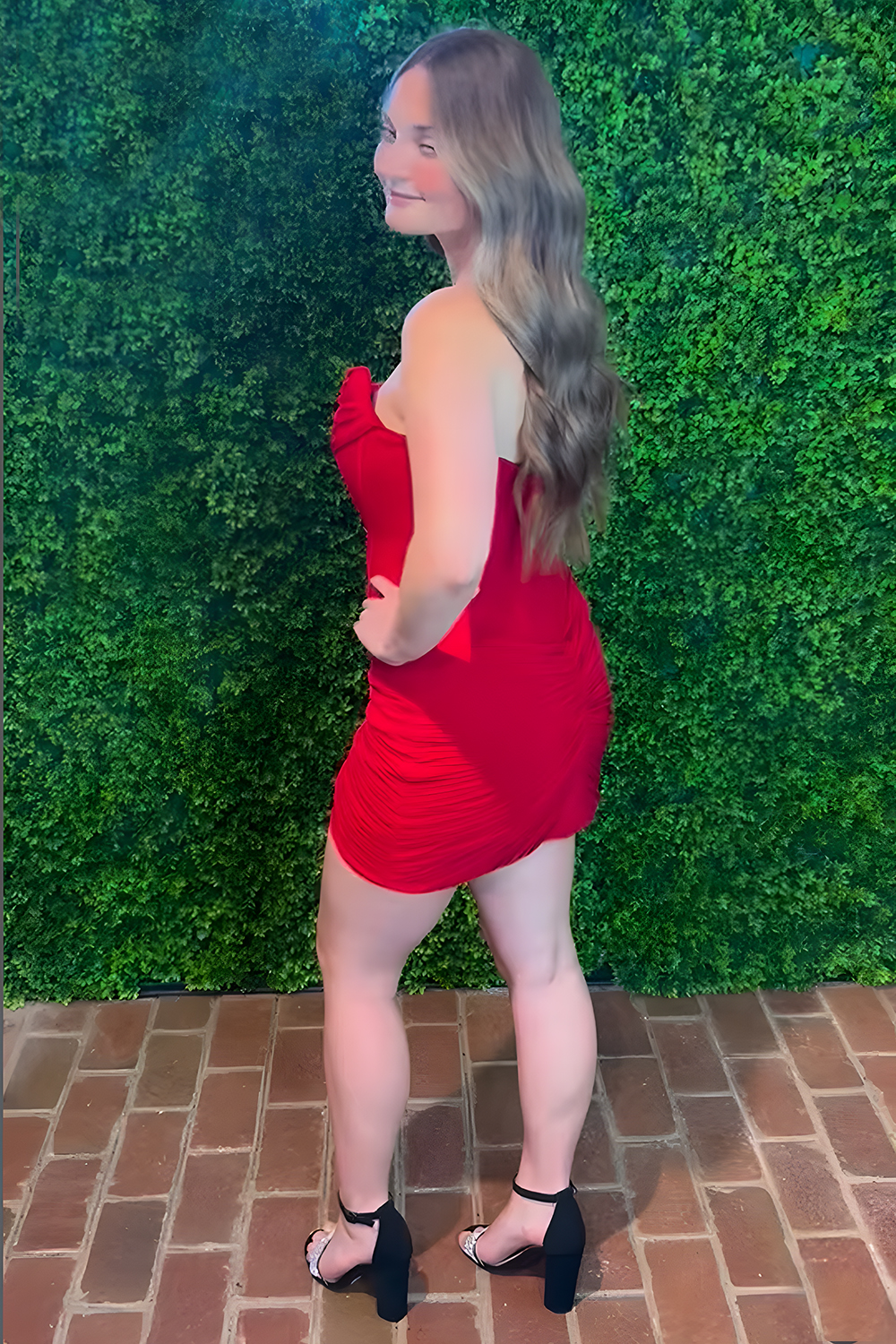 Strapless Red Satin Tight Short Corset Homecoming Dress