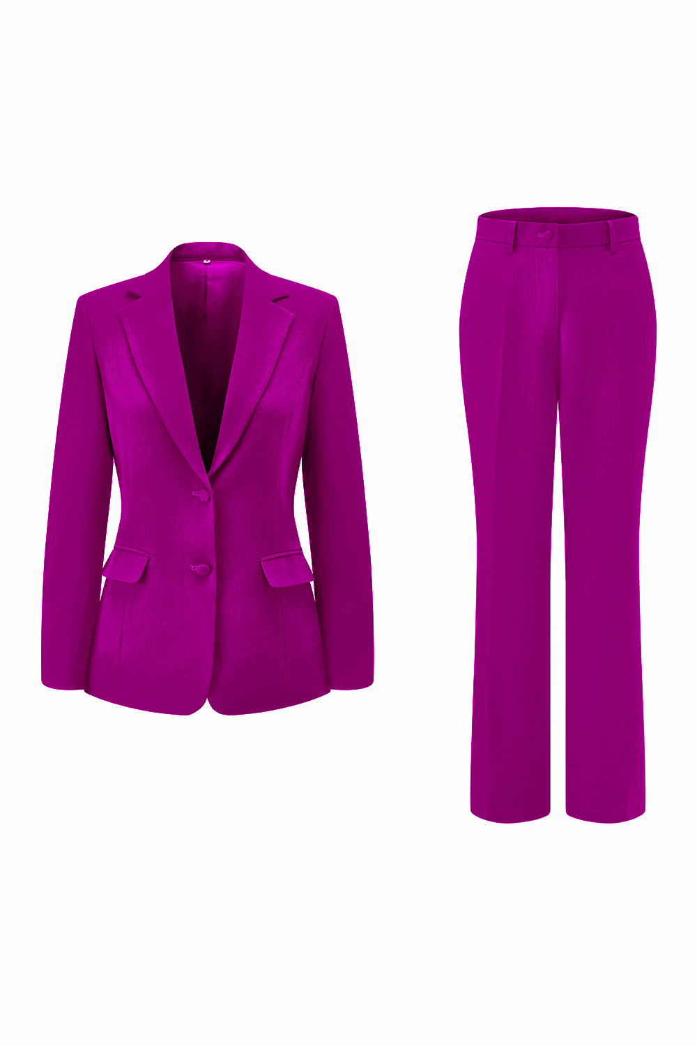 2 Piece Dark Fuchsia Notched Lapel Women Prom Party Suits