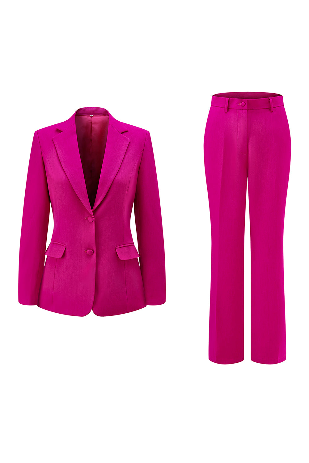 2 Piece Dark Fuchsia Notched Lapel Women Prom Party Suits