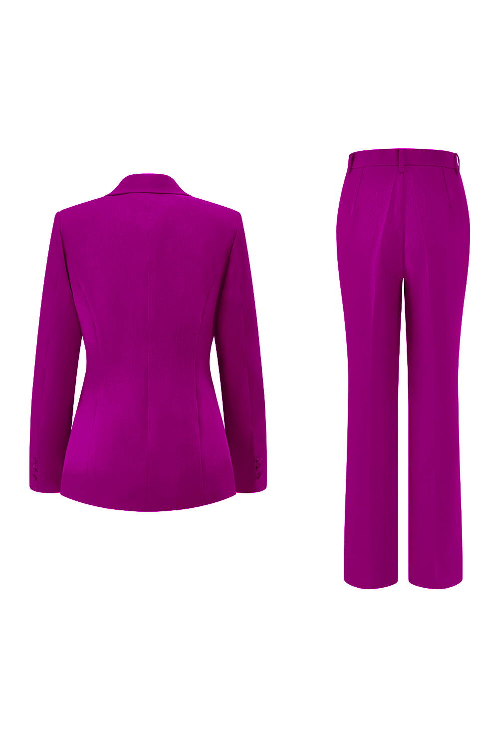 2 Piece Dark Fuchsia Notched Lapel Women Prom Party Suits