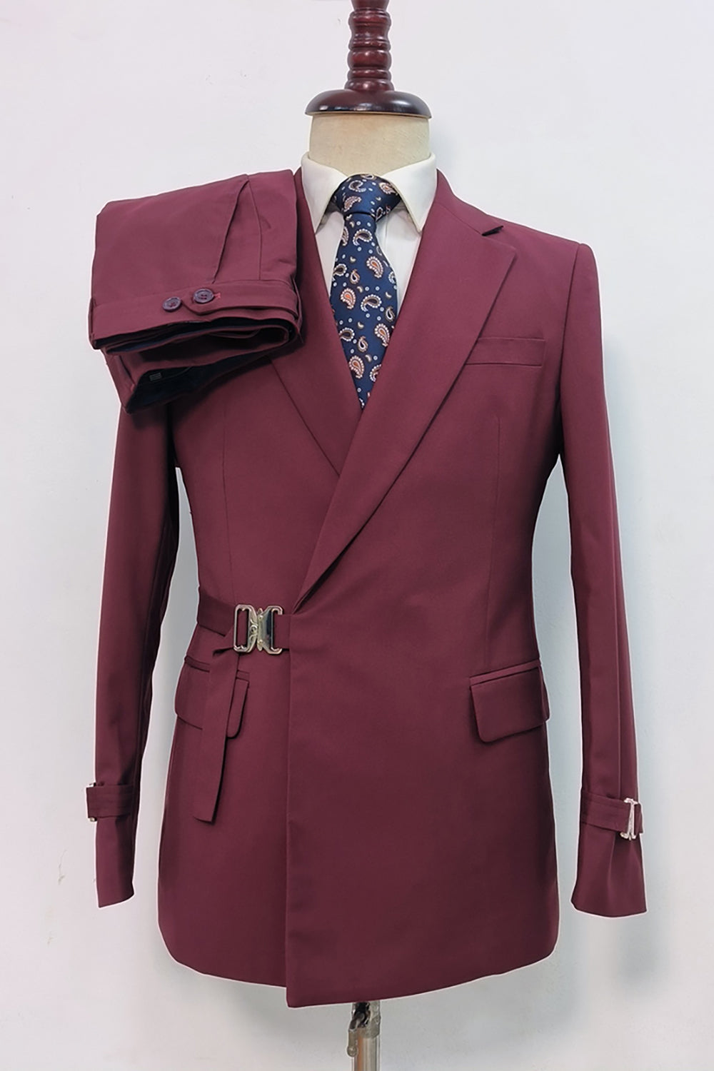 Navy 2 Piece Notched Lapel Prom Homecoming Men's Suits