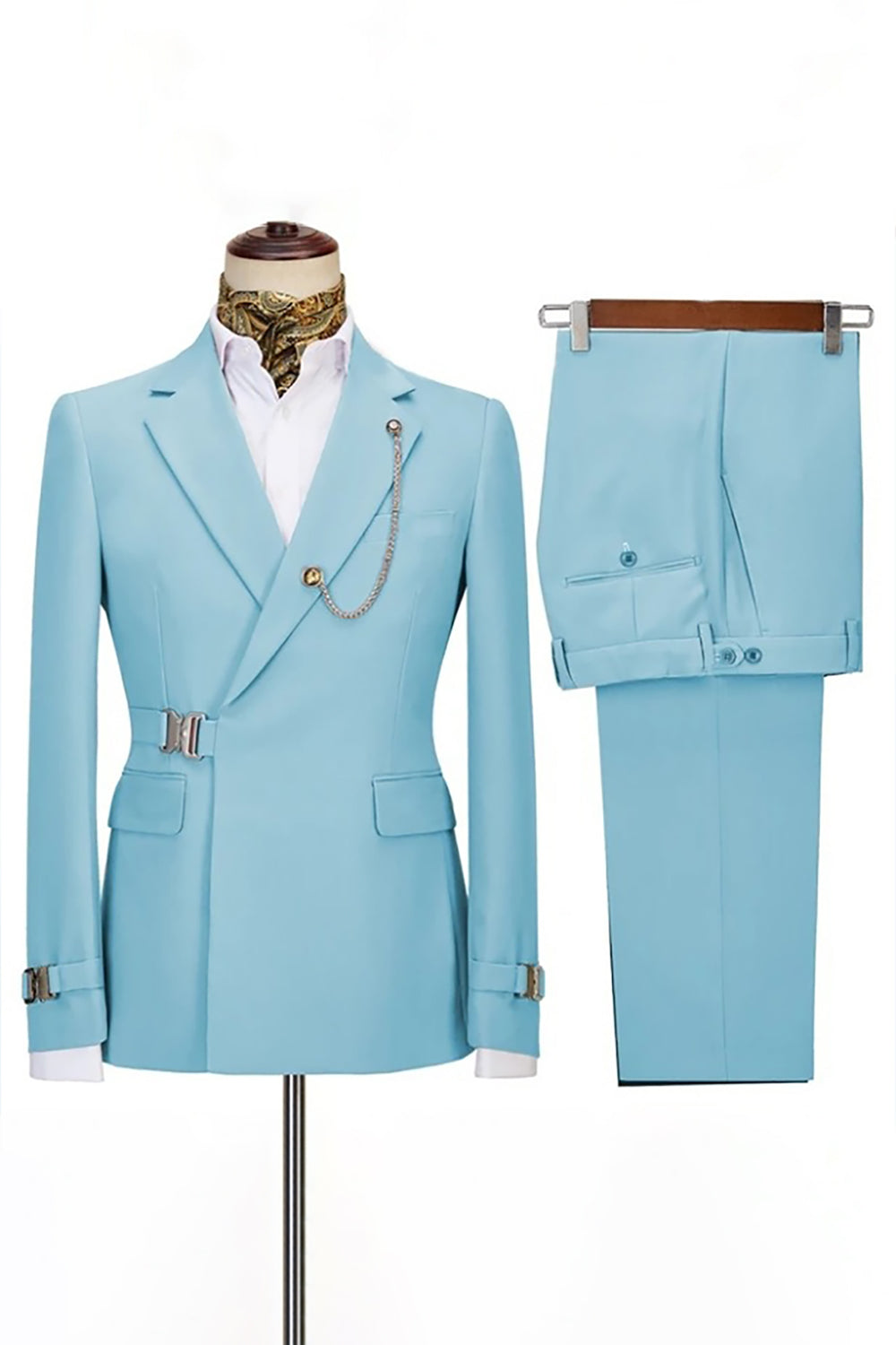 Navy 2 Piece Notched Lapel Prom Homecoming Men's Suits