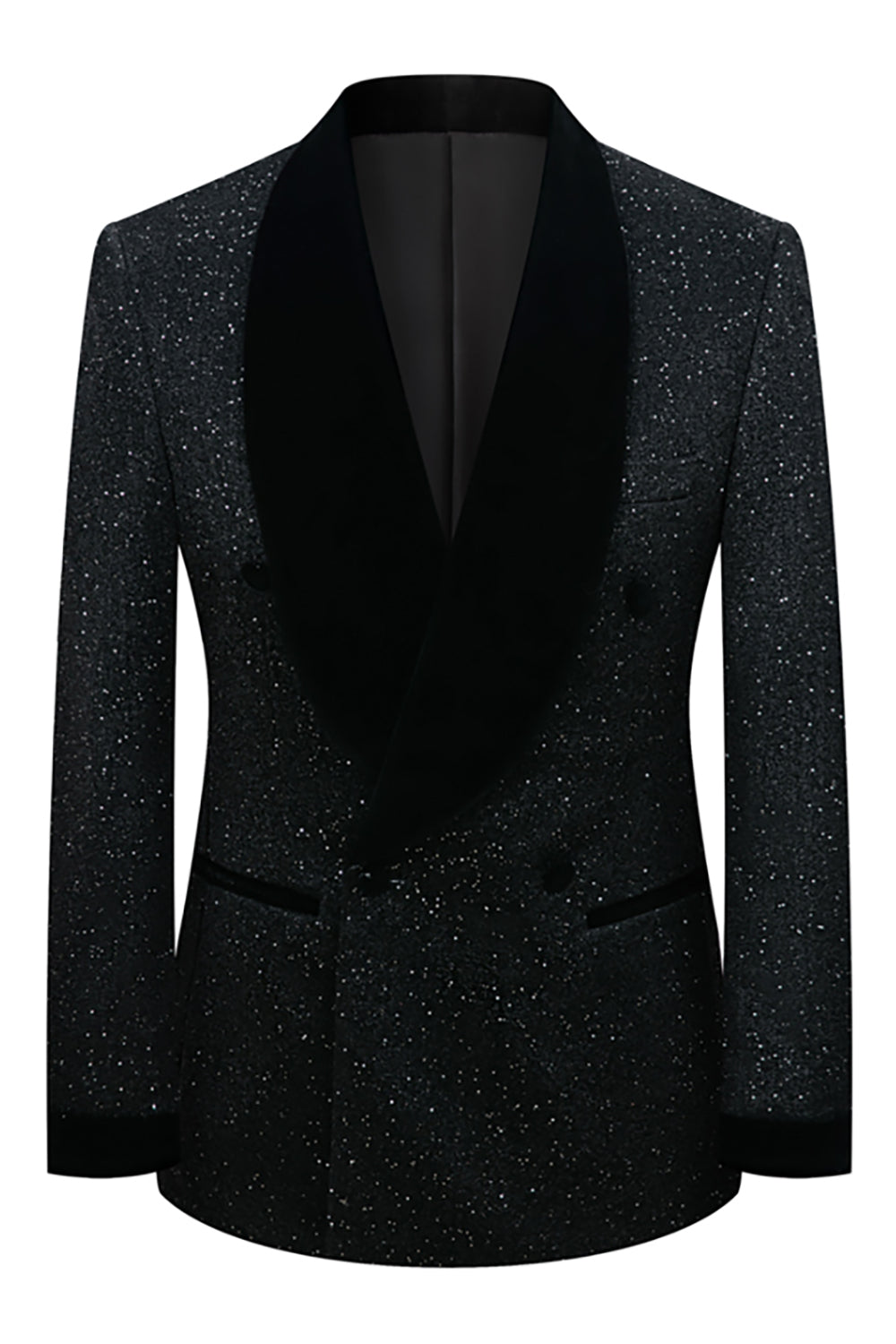 Sparkly 2 Piece Navy Shawl Lapel Prom Homecoming Men's Suits