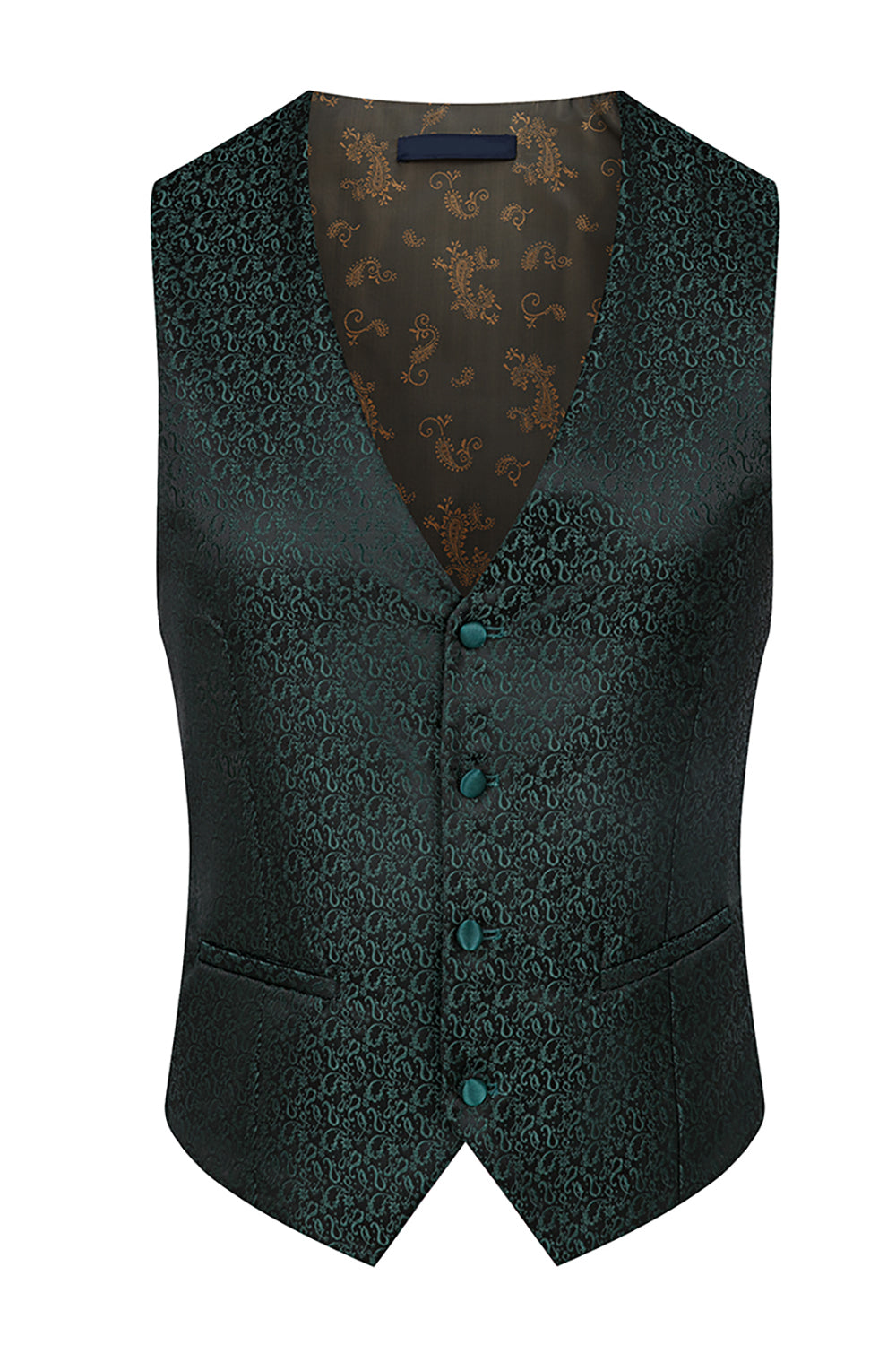 Khaki 3 Piece Double Breasted Jacquard Prom Homecoming Men's Suits