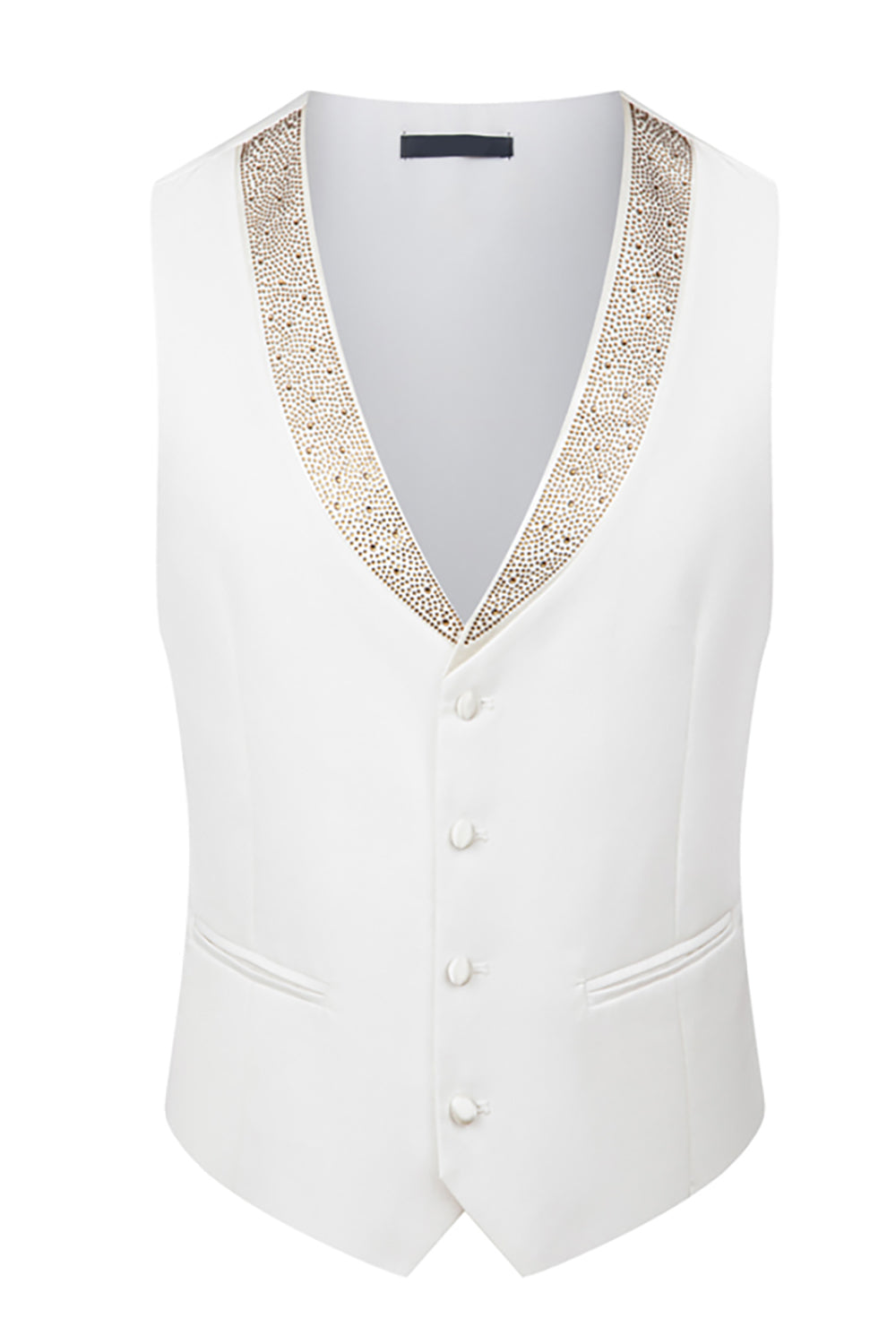 Ivory 3 Piece One Button Prom Homecoming Men's Suits with Pockets