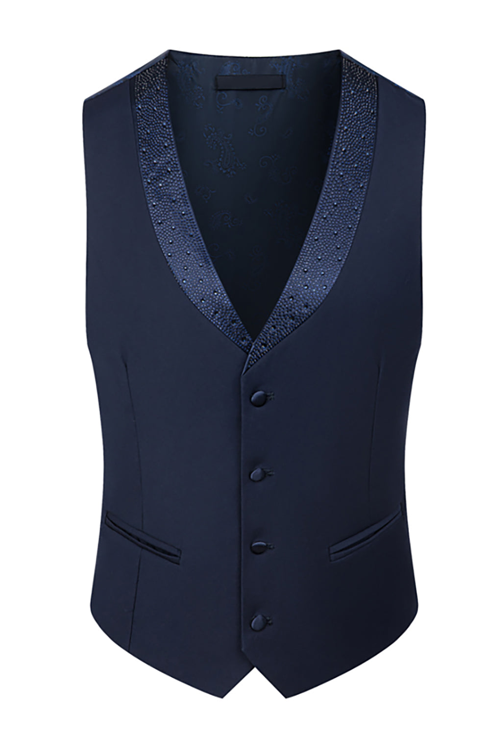 Ivory 3 Piece One Button Prom Homecoming Men's Suits with Pockets