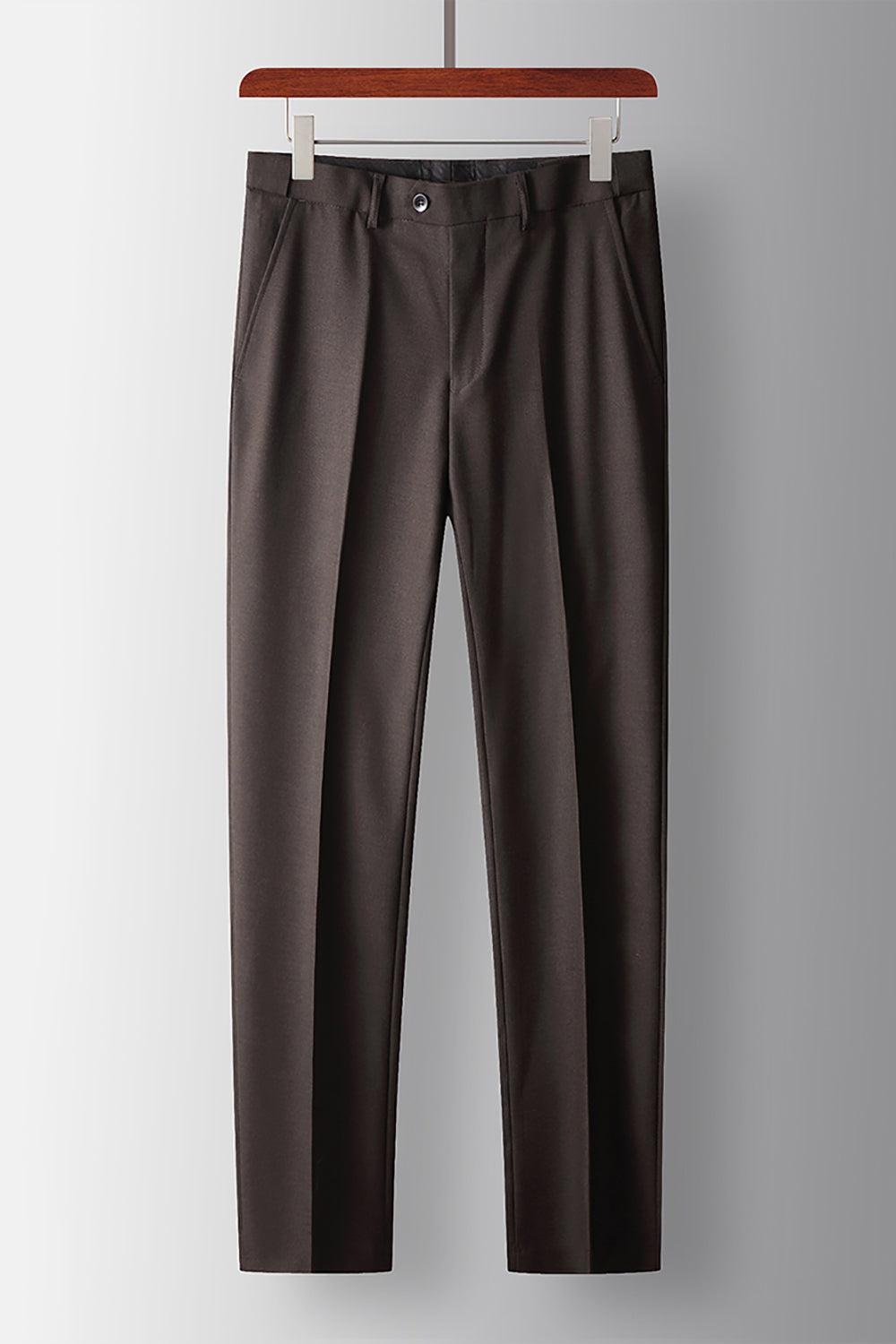 2 Piece Coffee Peak Lapel Prom Homecoming Men's Suits with Pockets