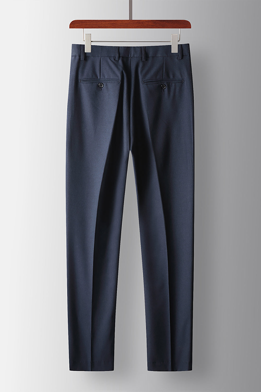 Navy 2 Piece Peak Lapel Prom Homecoming Men's Suits with Pockets