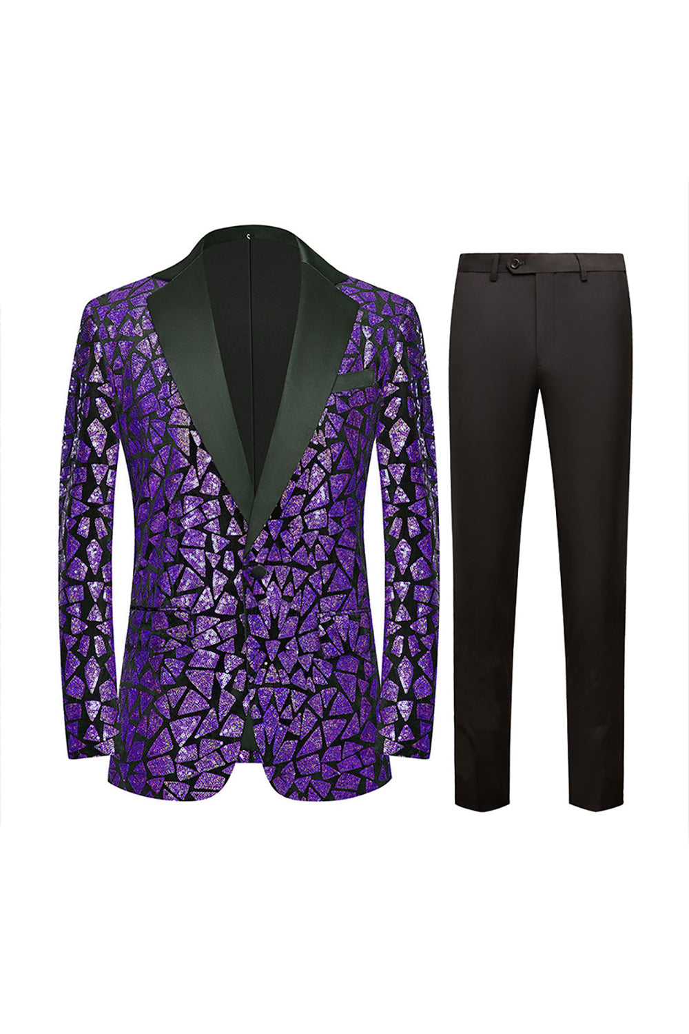 Sparkly Black Golden 2 Piece Sequins Prom Homecoming Men's Suits