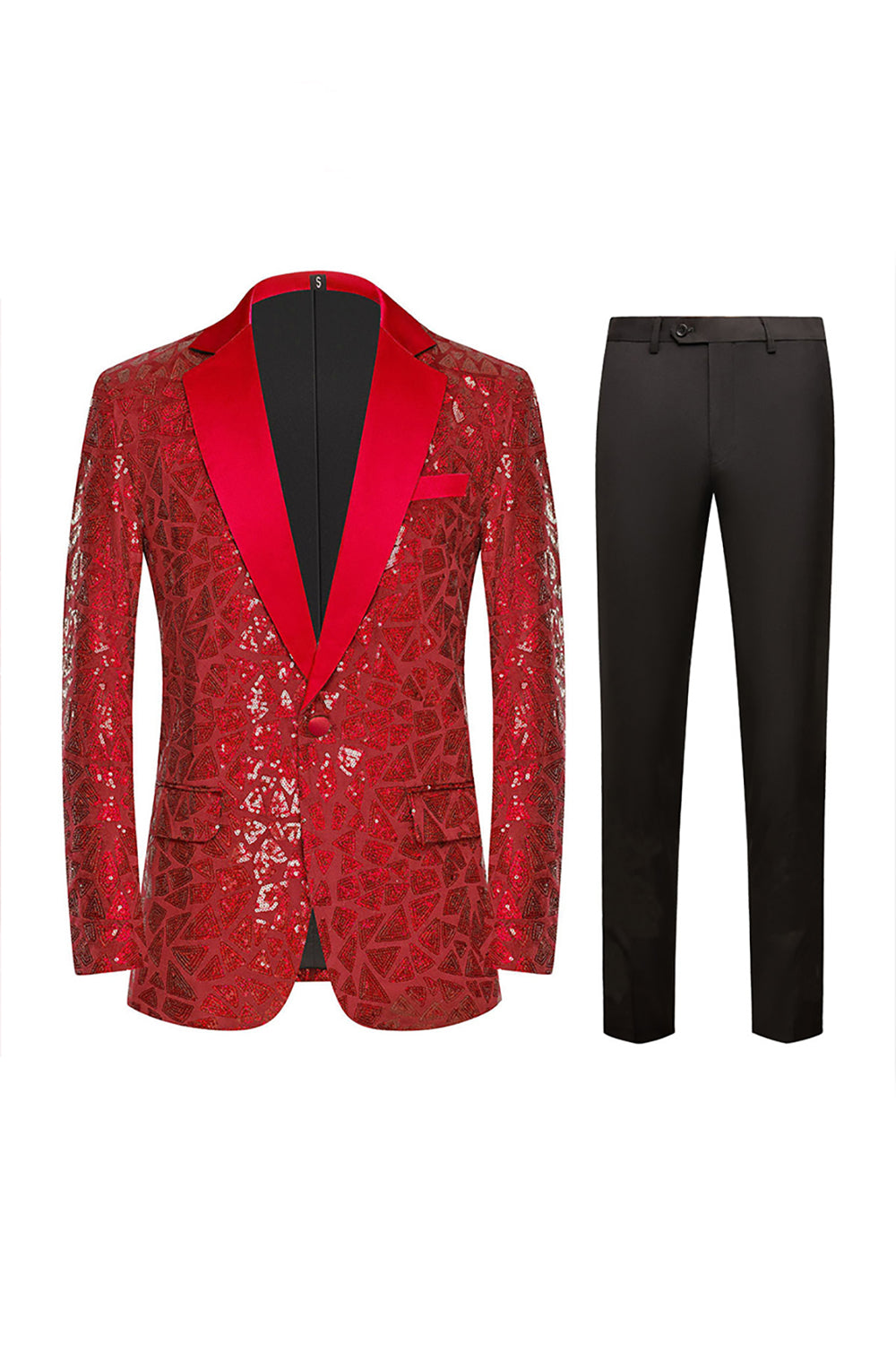 Sparkly Black Golden 2 Piece Sequins Prom Homecoming Men's Suits