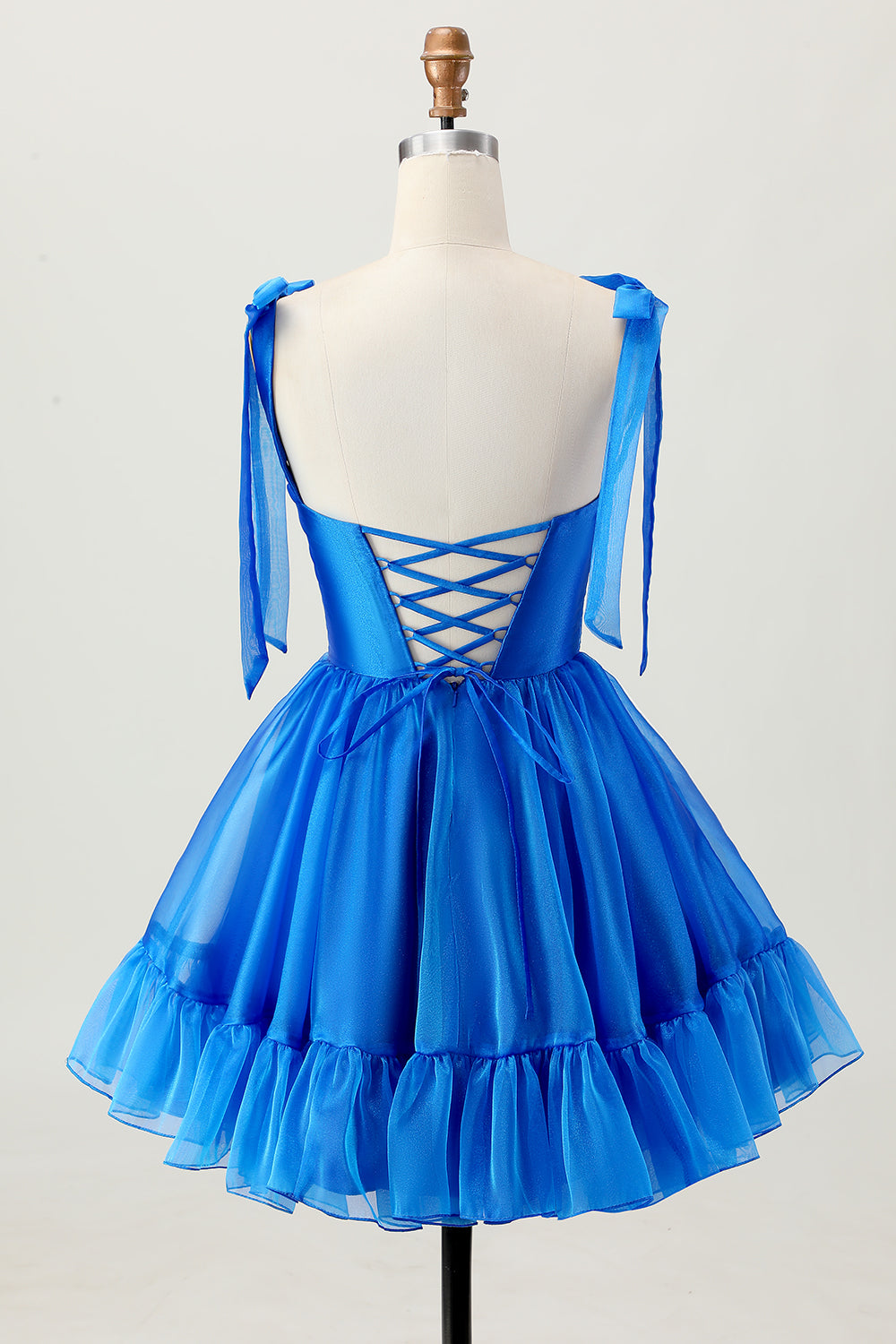 Simple Royal Blue A Line Short Homecoming Dress with Bows