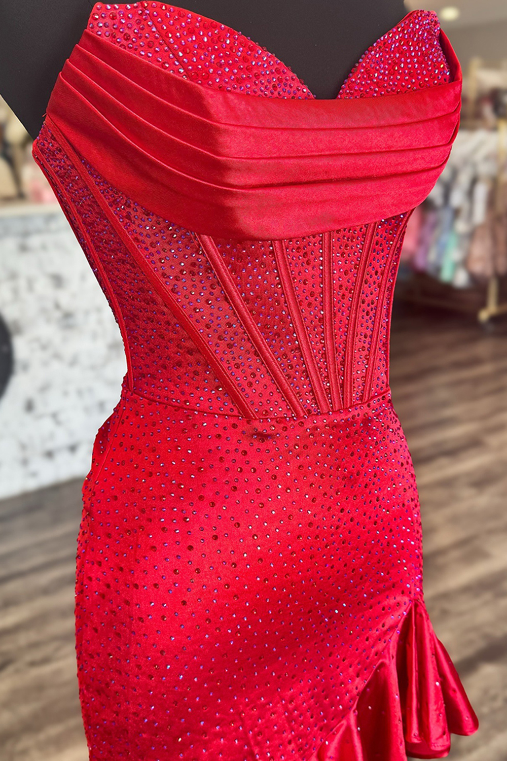 Sparkly Fuchsia Beaded Sweetheart Short Corset Homecoming Dress with Ruffles