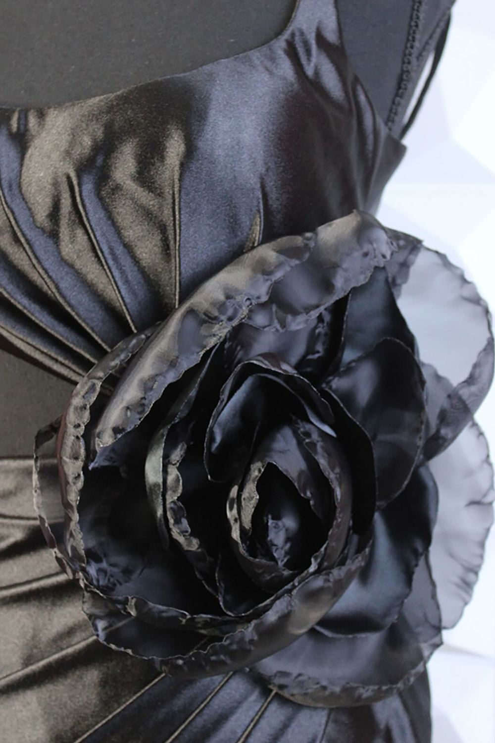 Black Spaghetti Straps Satin Tight Short Homecoming Dress with 3D Flowers
