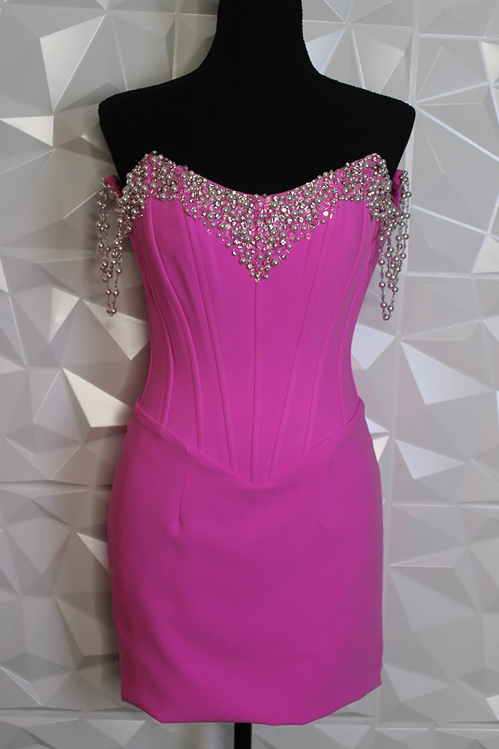 Fuchsia Sweetheart Satin Corset Tight Short Homecoming Dress with Beading