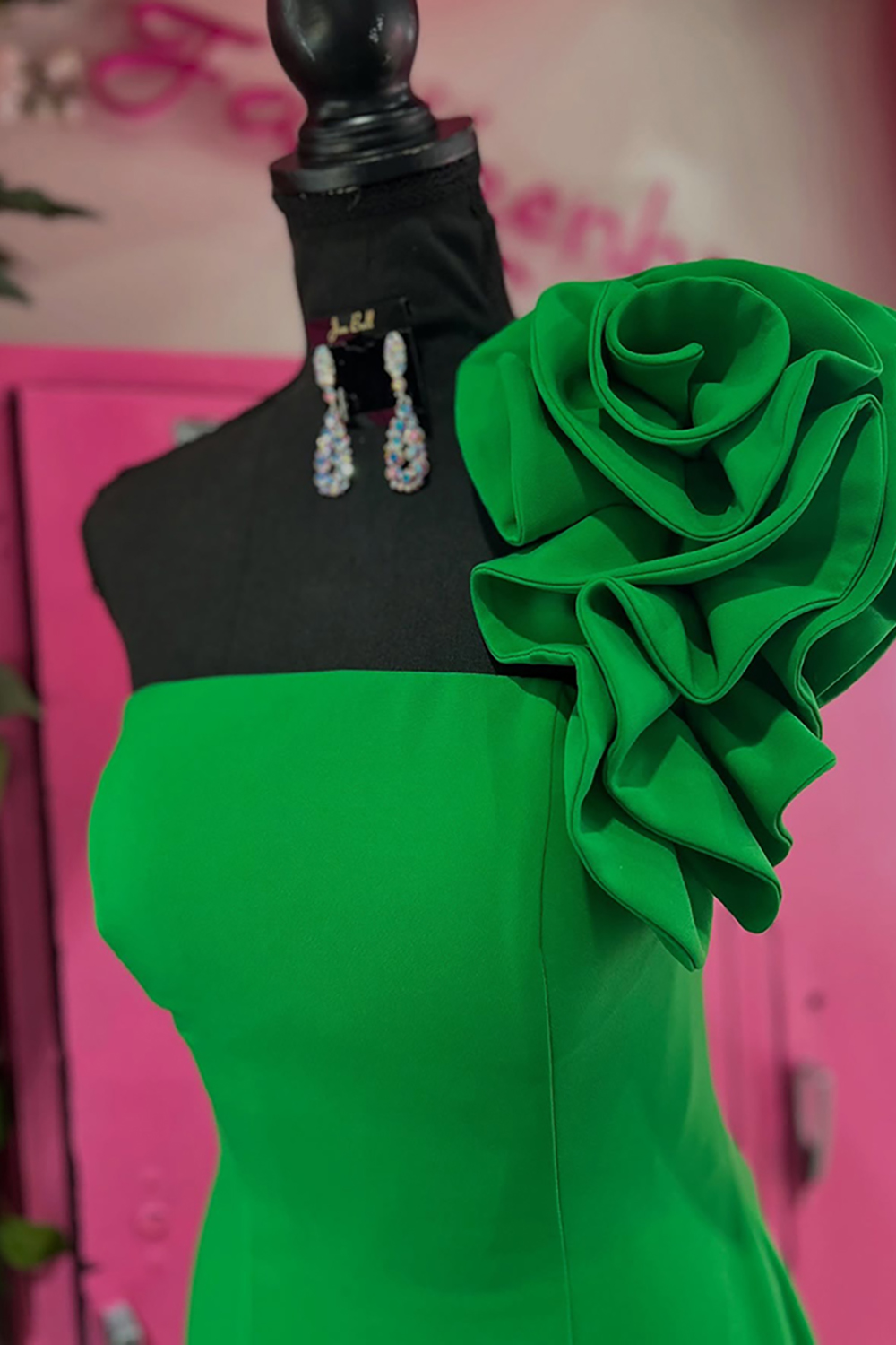 Simple Black One Shoulder Satin Tight Homecoming Dress with 3D Flower