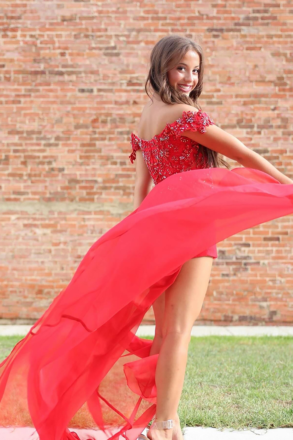 Sparkly Red Off the Shoulder Tight Short Homecoming Jumpsuits with Beading