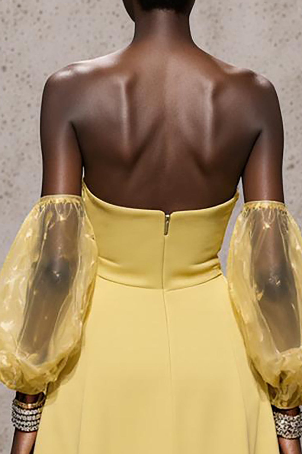 Cute Daffodil Satin Sweetheart Mermaid Long Formal Dress with Sleeves