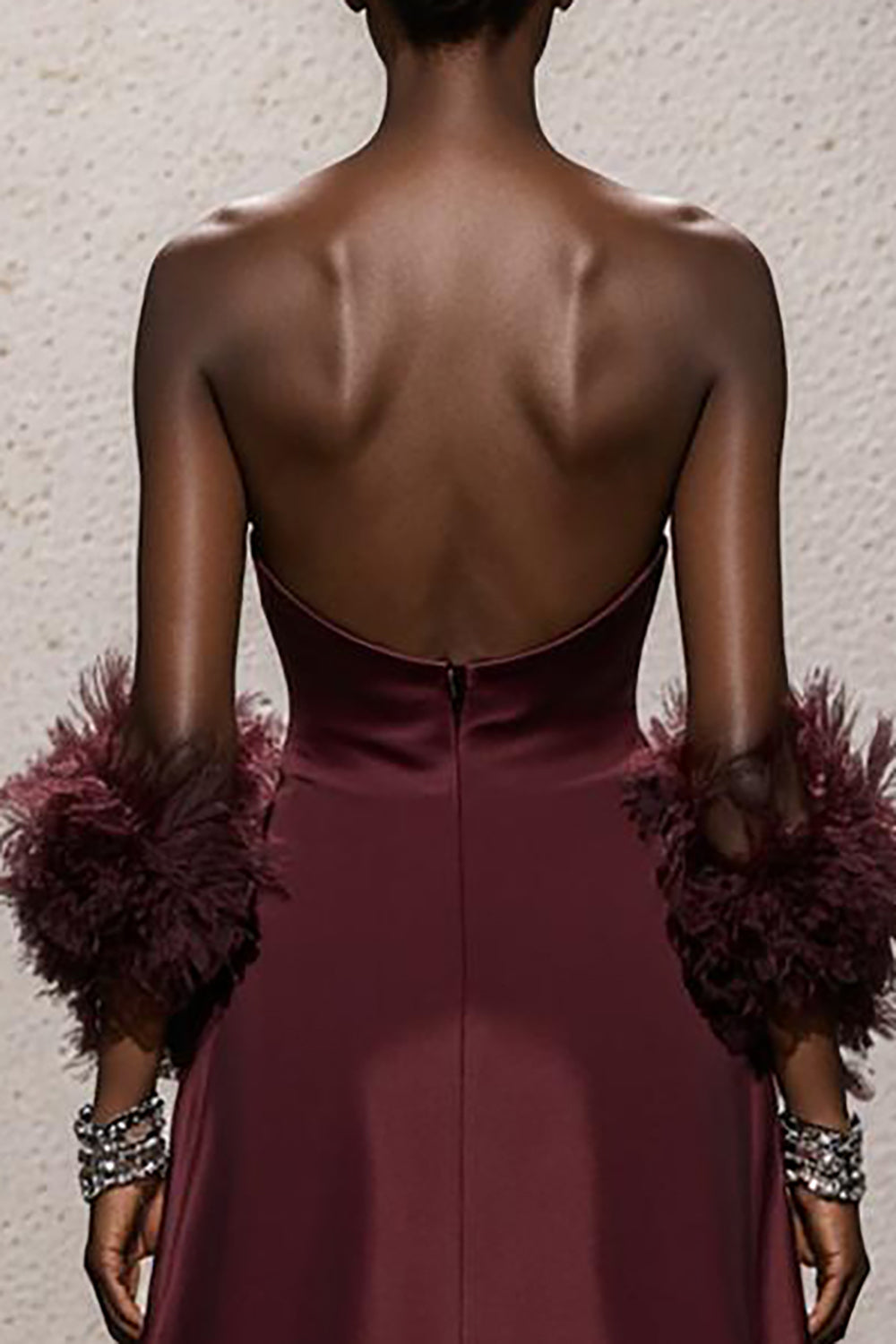 Burgundy Satin Sweetheart Ruched Long FMermaid ormal Dress