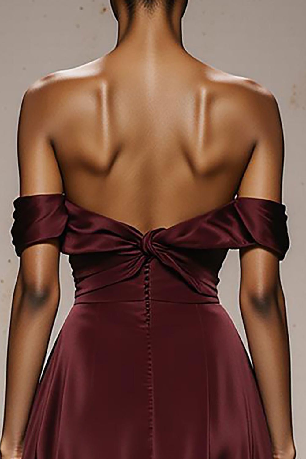 Burgundy Sheath Off the Shoulder Sweetheart Long Satin Formal Dress