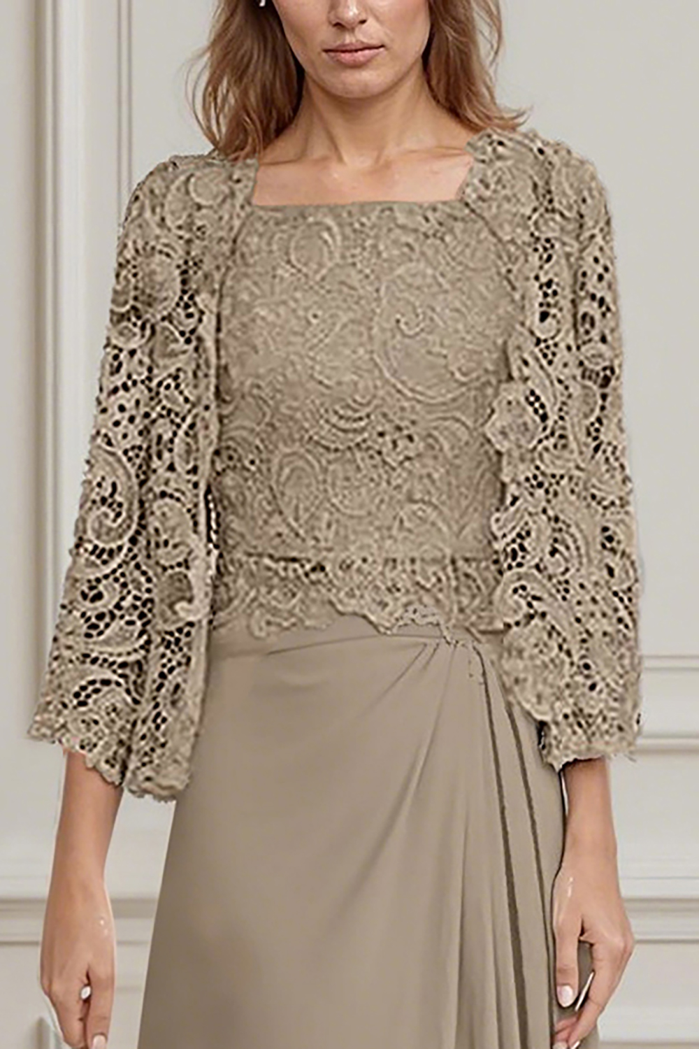 Peacock Green Sheath Chiffon Floor-Length 2-Piece Mother of the Bride Dress with Jacket