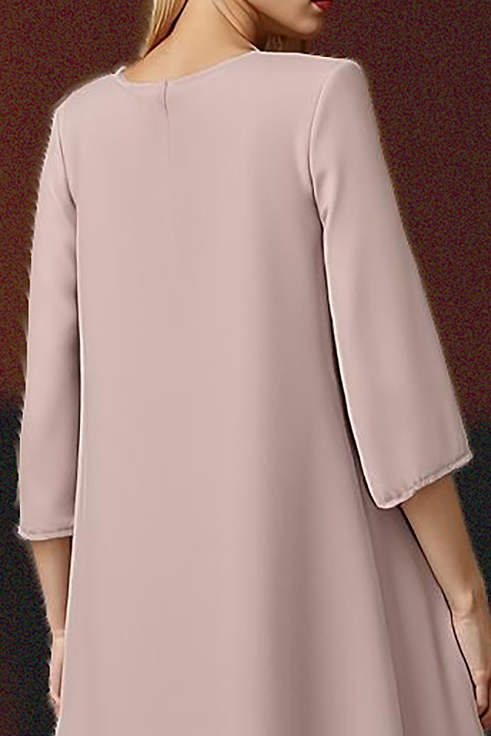 Dusty Rose Bateau Neck Chiffon 3-Piece Mother of the Bride Pant Suits with Jacket