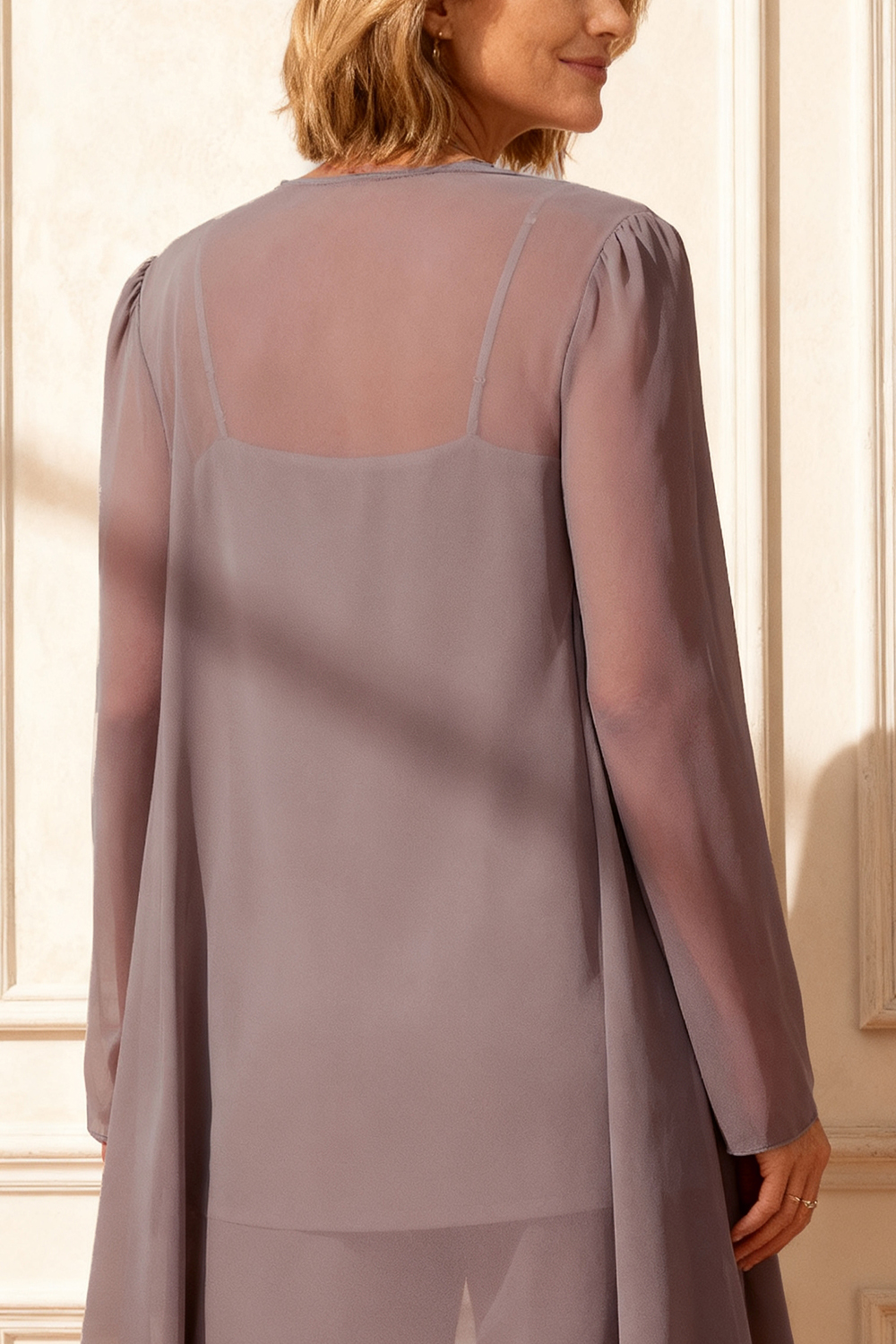 3-Piece Vintage Mauve Round Neck Satin Mother of the Bride Pant Suits with Jacket