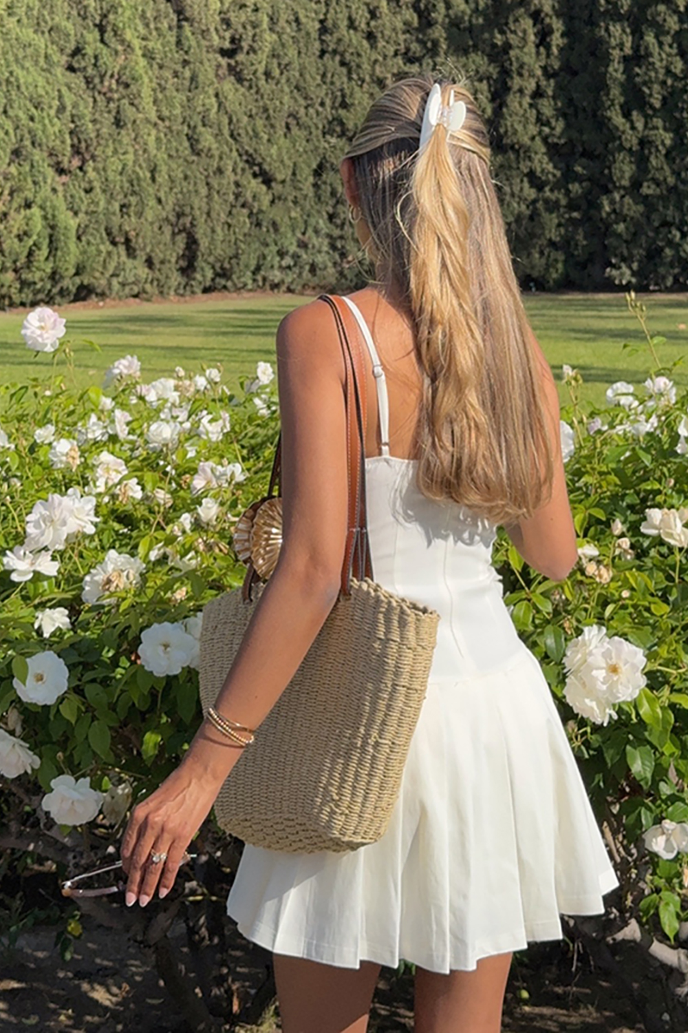 White A Line Spaghetti Straps Mini Dress