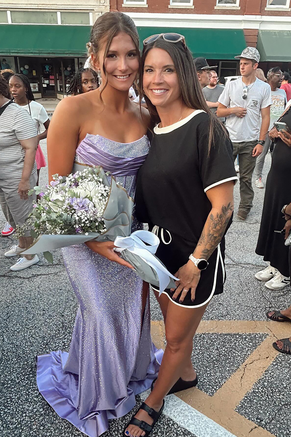 Sparkly Blue Mermaid Strapless Beaded Corset Long Prom Dress with Slit