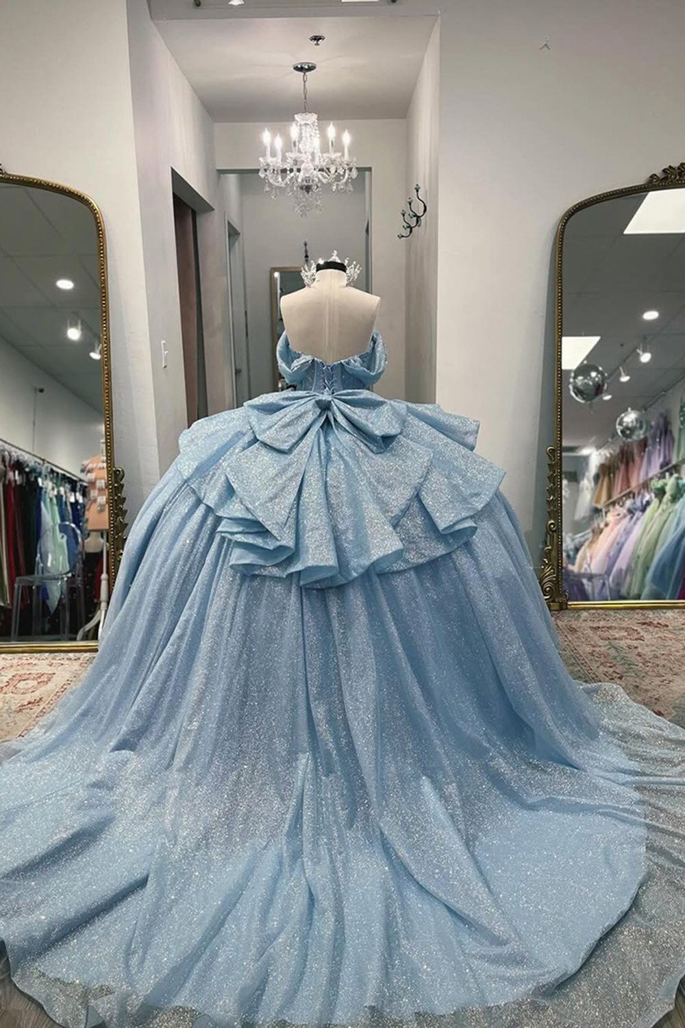 Sparkly Dark Green Sweetheart Corset Ball Gown Bedaed Quinceanera Dress with Bow