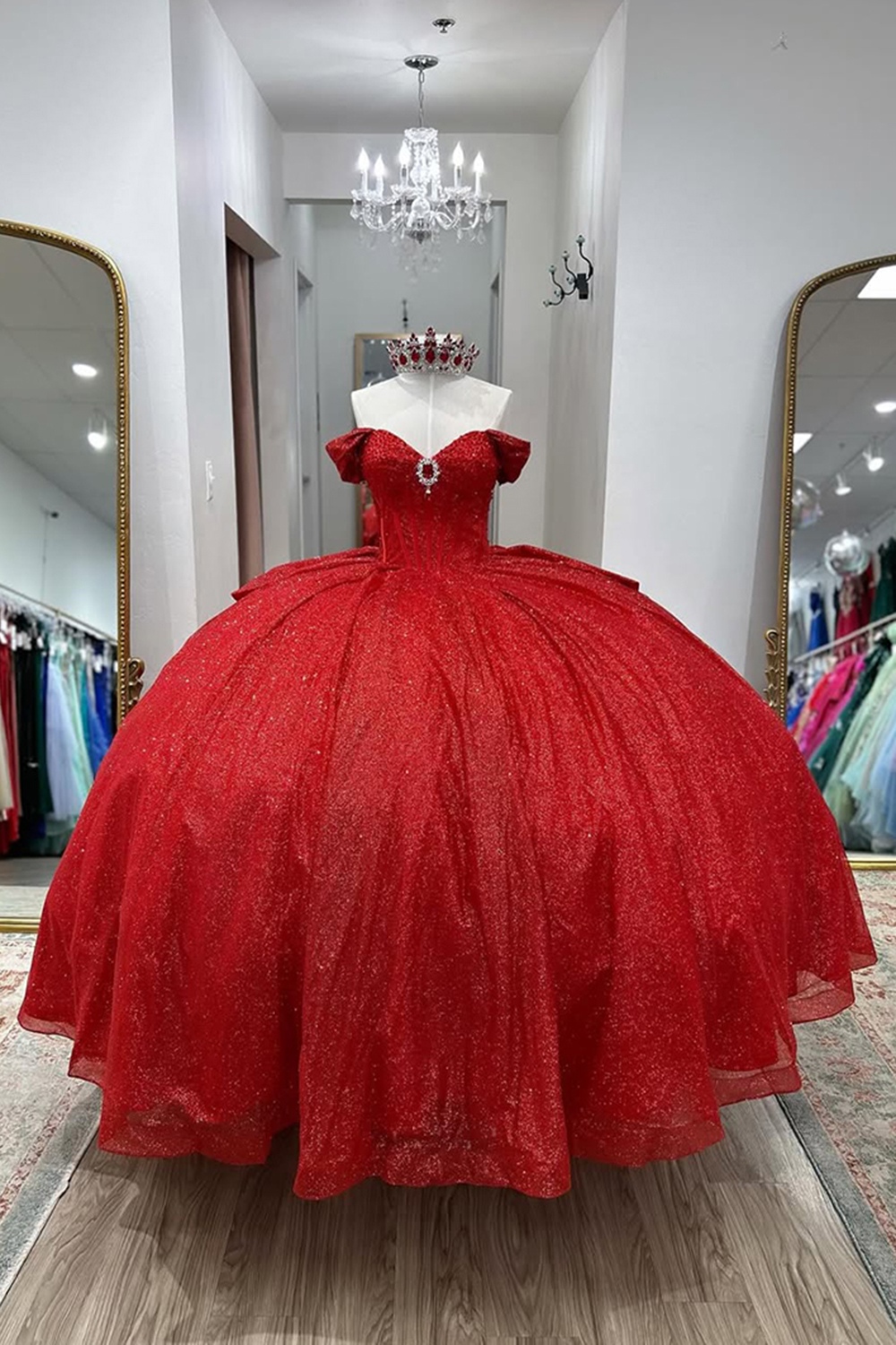 Sparkly Dark Green Sweetheart Corset Ball Gown Bedaed Quinceanera Dress with Bow