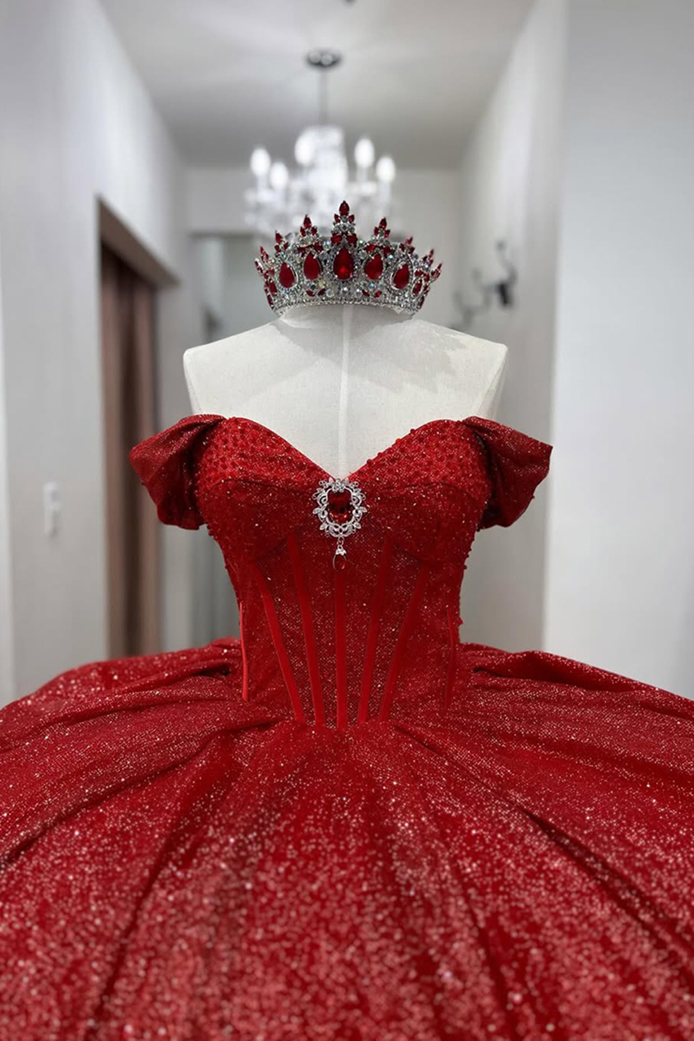 Sparkly Dark Green Sweetheart Corset Ball Gown Bedaed Quinceanera Dress with Bow