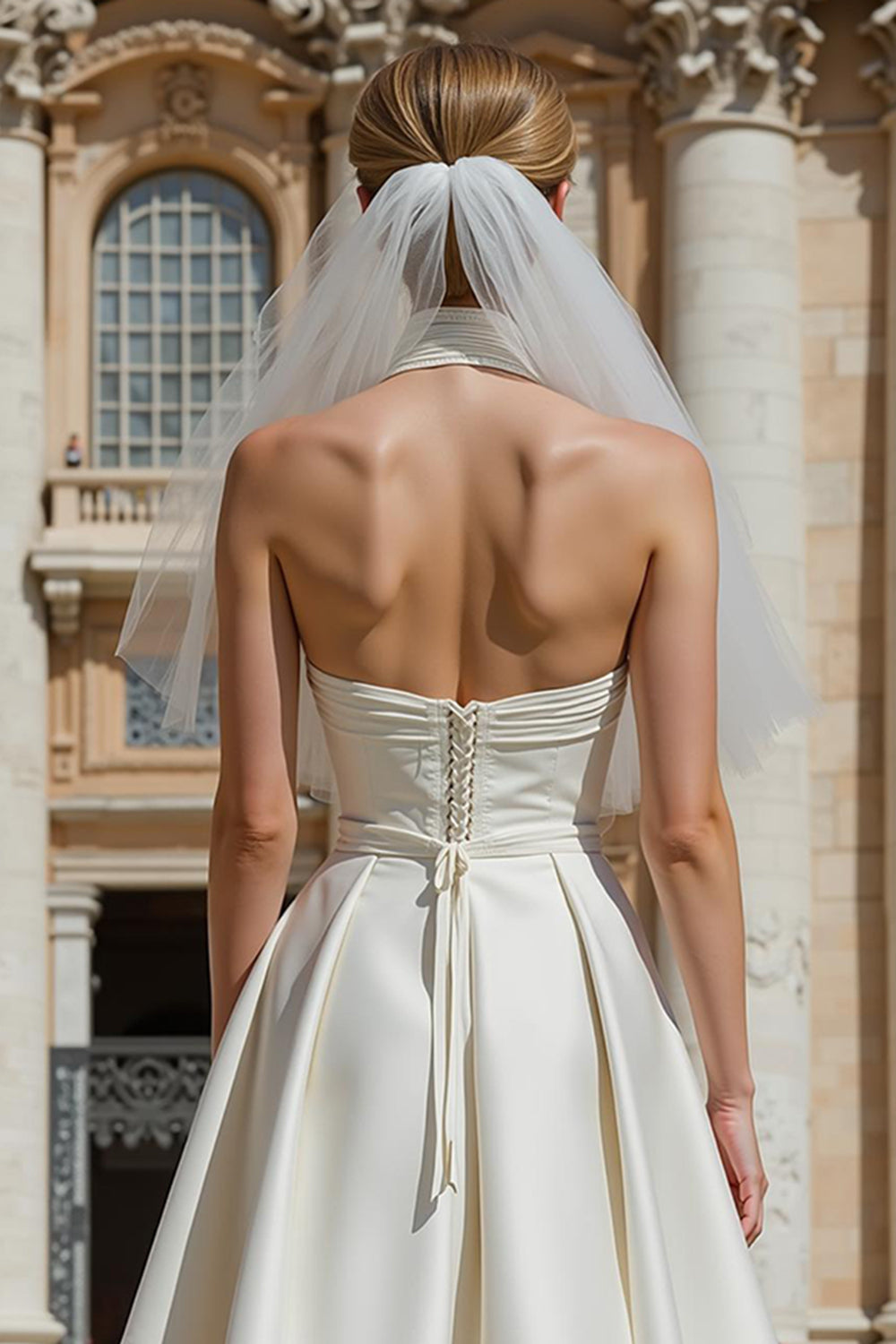 White A Line Sweetheart Mini Wedding Reception Dress with Belt