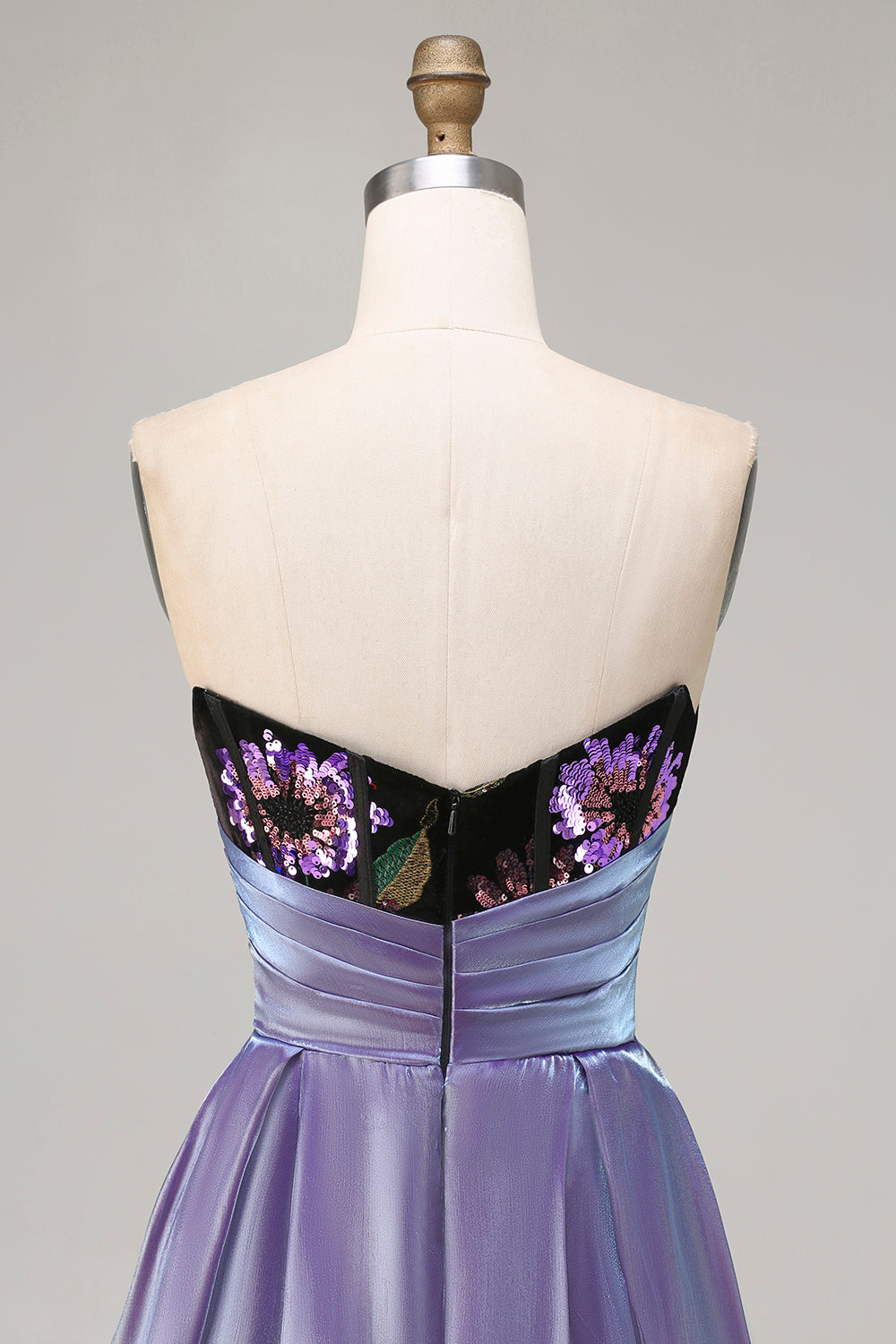 Floral Black Mermaid Strapless Long Corset Prom Dress with Cape