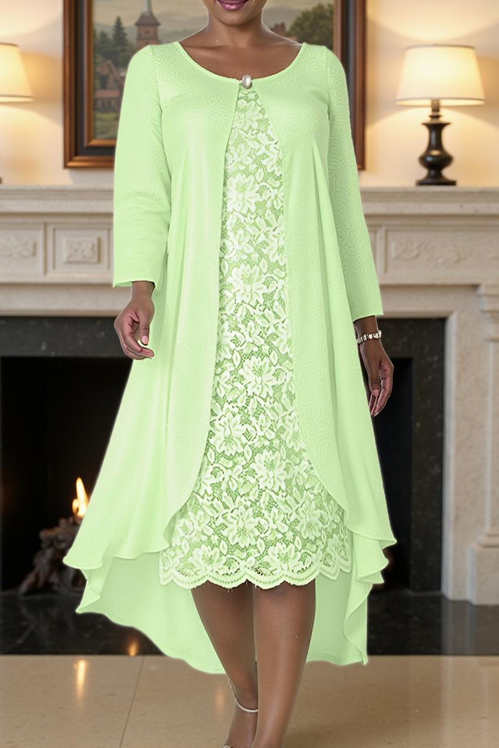 Candy Pink Sheath 2 Piece Knee-Length Mother of the Bride Dress with Jacket