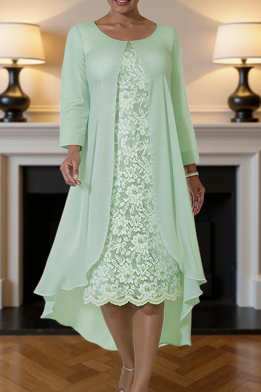 Candy Pink Sheath 2 Piece Knee-Length Mother of the Bride Dress with Jacket