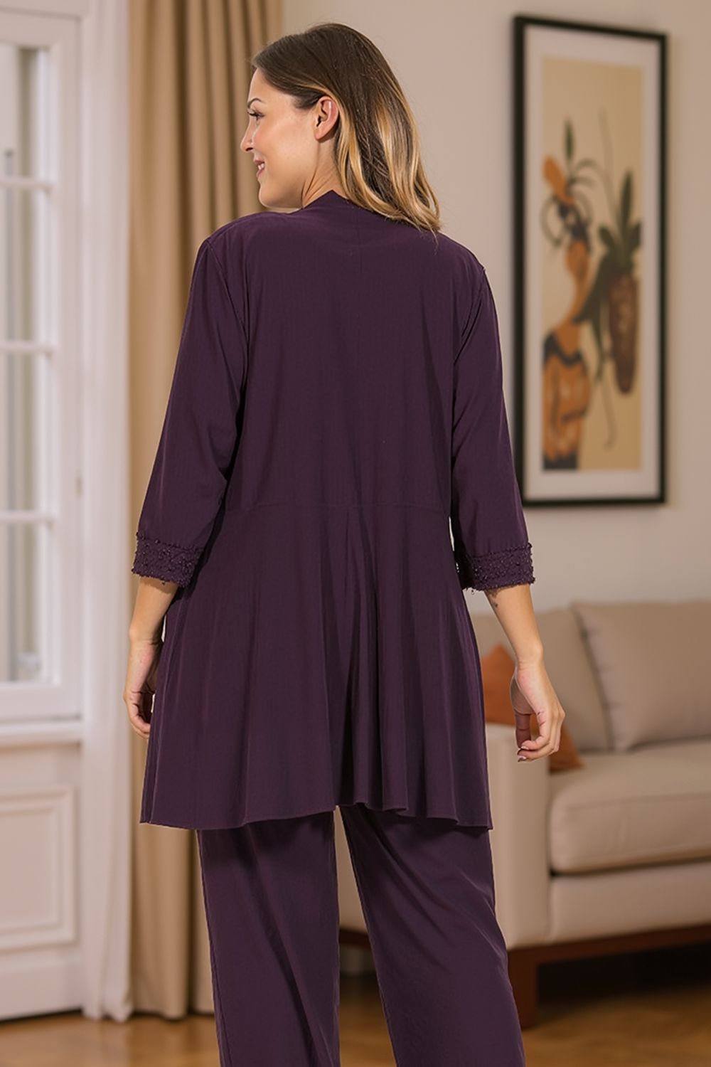 Dusty Rose Floral Chiffon 3 Piece Mother of the Bride Pant Suits with Jacket