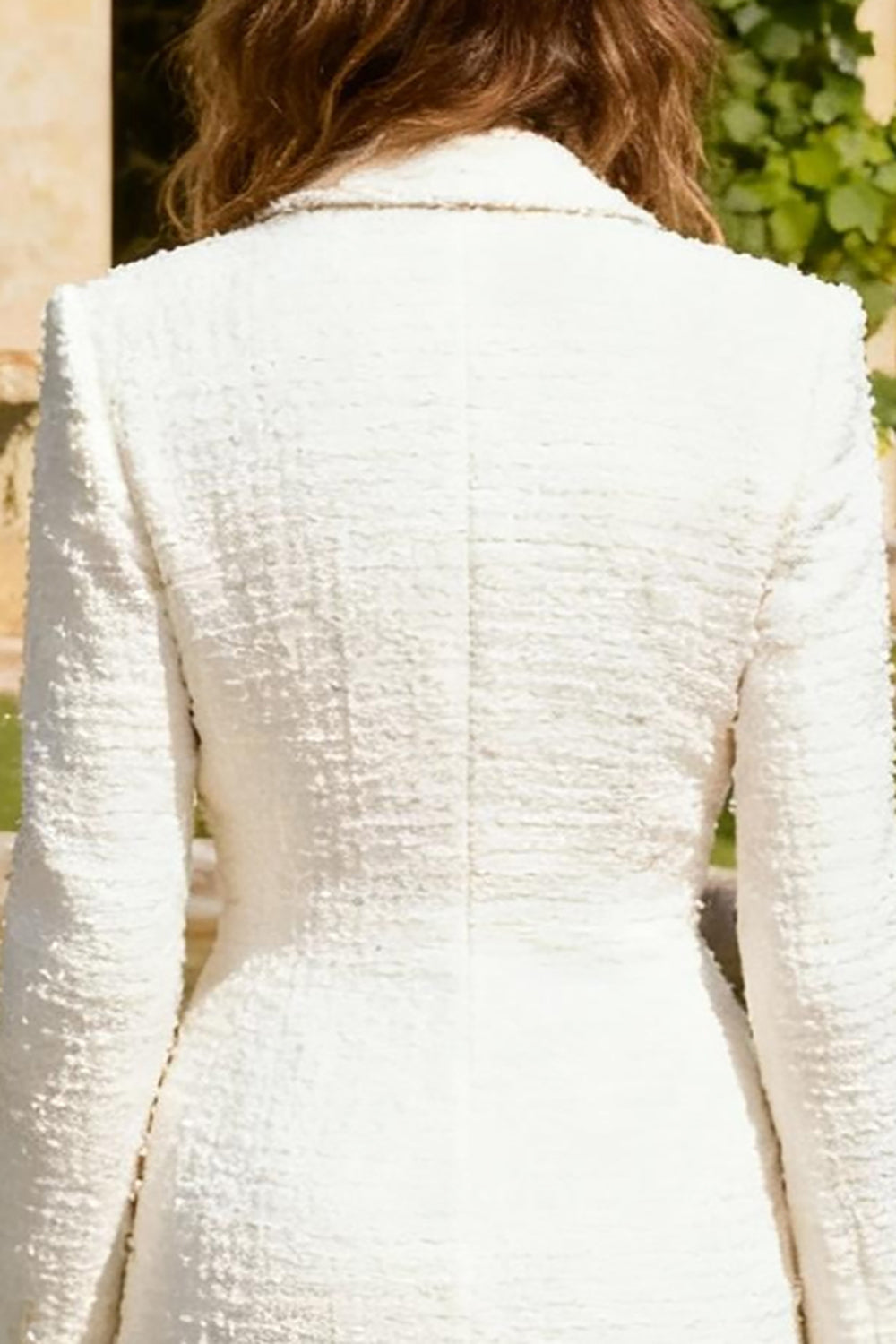 White T=bODYCON Double Breasted Mini Blazer Wedding Reception Dress