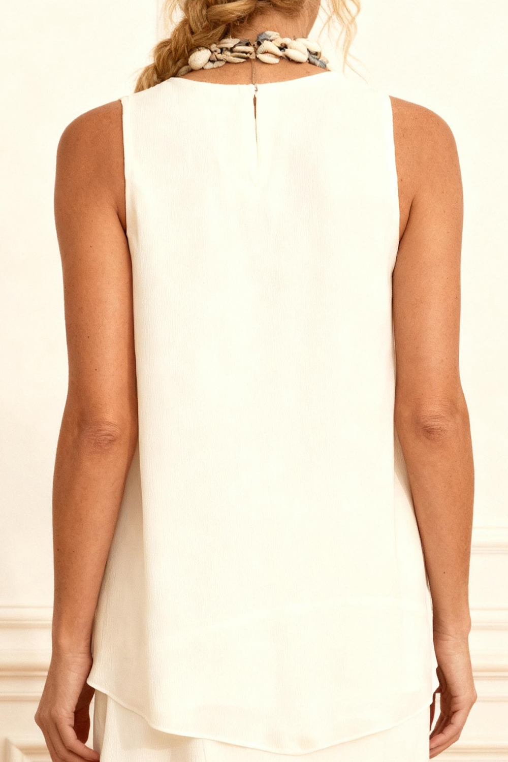 White Tiered Thick Straps Ankle-Length Mother of the Bride Dress with Ruffles